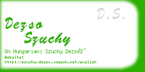 dezso szuchy business card